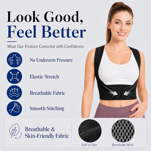 Lightweight Posture Corrector with Upper Back Brace for Women & Men - Image 3