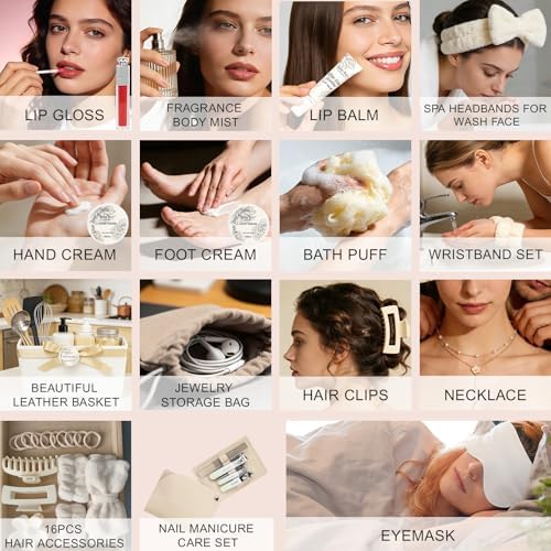 37Pcs Rose Jasmine Bath and Body Gift Basket, Facial Skin Care Set, Spa Kit - Image 5