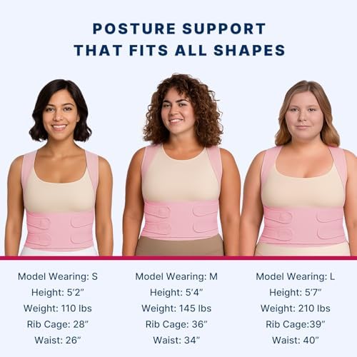 Back Brace Posture Corrector for Women and Men, Shoulder Straightener, Adjustable Full Back Support, Relief for Neck/Shoulder/Back Pain, Scoliosis & Hunchback Correction, Breathable Mesh Design (Pink, Small (Waist 25"-33")) - Image 6