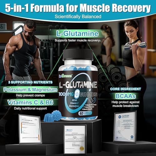 inGreens L-Glutamine Gummies 1000mg with BCAA, 240 Count - Image 7