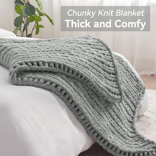 Negwoo Chunky Knit Throw Blanket, Knitted Throw Chenille Yarn, 50"*60" - Image 5