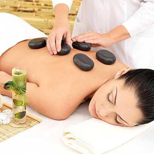 Master Massage 4 Piece 4.6"x 3" x 1.2" Extra X- Large Ovular Black Basalt Lava Hot Stone Rock Pack (ABCD) - Image 3