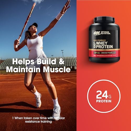 Optimum Nutrition Gold Standard 100% Whey Protein Powder, Double Rich Chocolate, 5 Pound (Packaging May Vary) (Pack of 4) - Image 5