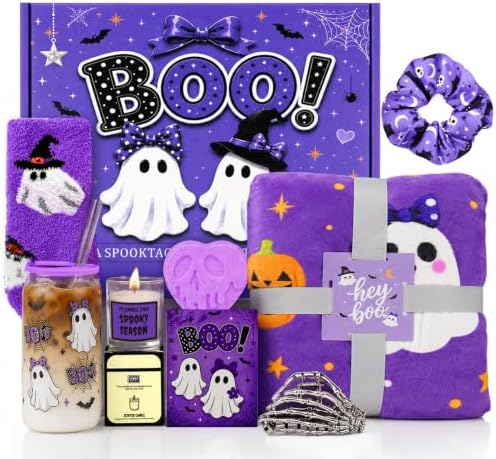 Boo Basket Stuffers for Women 12 Pcs Purple Halloween Spooky Gifts by ONEHAUS