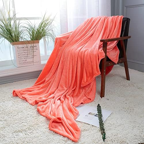 NANPIPER Fleece Blankets, Super Soft Flannel Queen Size Blanket for Bed, Luxury Cozy Microfiber Plush Fuzzy Blanket,Living Coral by NANPIPER