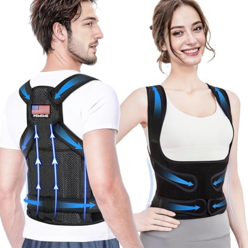 Posture Corrector for Women and Men - Adjustable Back Brace for Pain Relief - Enhances Posture and Provides Lumbar Support - Upper and Lower Back Straightener - Breathable Back Support (Large, Black) by EmpowerYourWellnessJourney