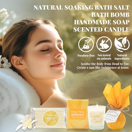 Bath and Body Gift Set for Women, 8 Pcs Vanilla Spa Set Gifts with Tumbler, Birthday Gifts for Women, Unique Gift Ideas for Her, Mom - Image 5