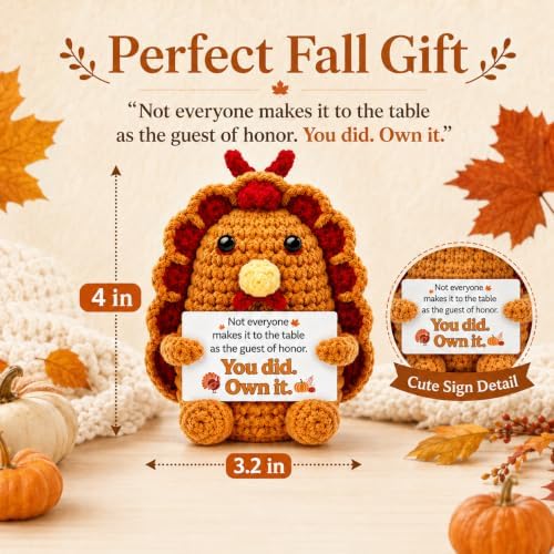 Thanksgiving Gifts Crochet Turkey Positive Emotional Support Fall Decor - Image 6