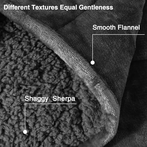 Aemicion Weighted Blankets Queen Size 20lbs for Adults,Soft Sherpa Fleece Heavy Weighted Blanket with Cozy Plush Flannel,Fluffy Warm Weighted Throw Blanket,60x80 inches,Dark Grey on Both Sides - Image 5