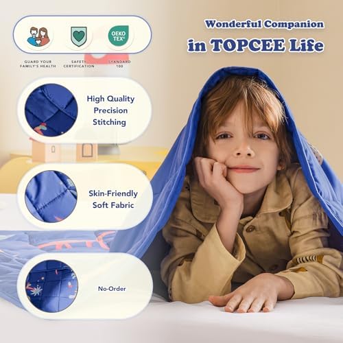 Topcee Weighted Blanket (5 lbs, 36" x 48") Cooling Throw Heavy Blanket for Sleeping Apply to 40-60 lbs, Soft Thick Breathable Blanket with Glass Bead, Easy Care - Image 5