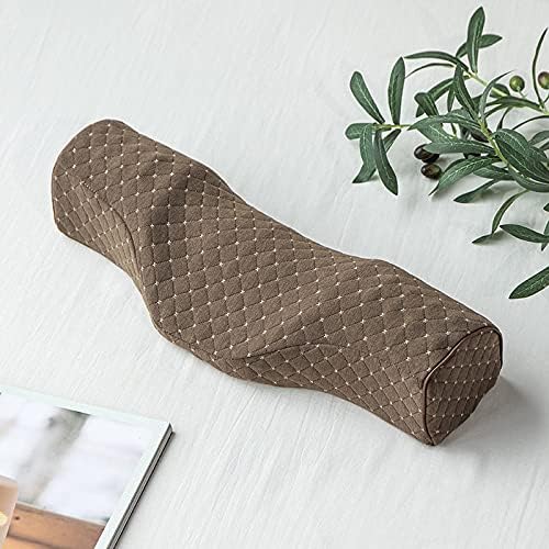 Cervical Neck Pillow for Pain Relief Sleeping, Neck roll Pillow Memory Foam for Stiff Neck Pain Relief ，Travel Bolster Pillow for Bed for Side Sleepers Back Sleeper. (Brown) - Image 7