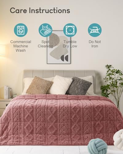 Cottonblue Jacquard Weighted Blanket 15 lbs for Adults Queen Size 60x80in - Image 6