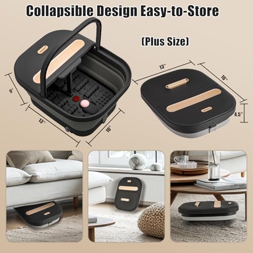 Collapsible Foot Spa Bath with Massager and Heat and Bubble Jets, Temperature Control, Remote Control, Pumice Stone, Pedicure Foot Spa for Relaxation Gift for Women Man - Image 6