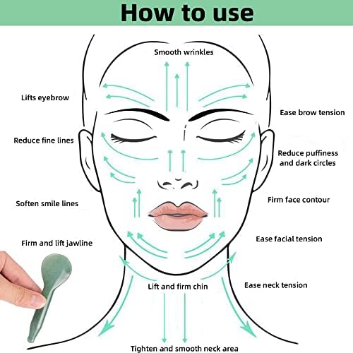 Jade Gua Sha Massage Tools Facial Tool Natural Green Gua Sha Anti Aging Facial Skin SPA for Rejuvenate Skin Anti-Wrinkle Anti Aging - Image 4
