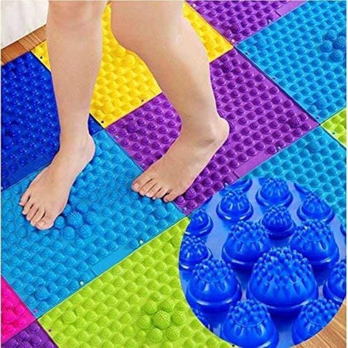 Foot Massage Mat Massage Pad Bathroom Mat Yoga Mat Outdoor Game 4PCS (Blue) - Image 5