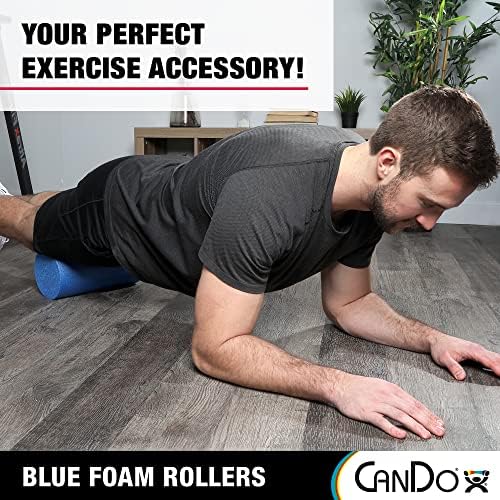 CanDo Blue PE Foam Rollers for Fitness, Exercise Muscle Restoration, Massage Therapy, Sport Recovery and Physical Therapy for Homes, Clinics, and Gyms 6" x 36" Round - Image 3