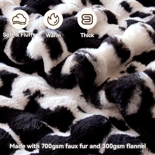 Anysay Faux Fur Throw Blanket, 1000GSM Fluffy Soft Bubble Blanket 60''*80'' - Image 2