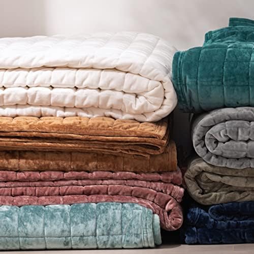 RECYCO Channel Box Stitch Velvet Quilt Set, King Size, Rusty Burnt Orange - Image 6