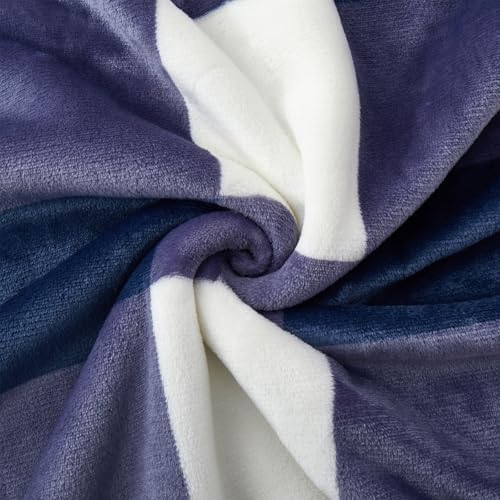 PU MEI Sherpa Blanket Fleece Throw Blanket Full Queen Plaid Thick Bed Blanket, Soft Warm Cozy Blue Checkered Throw Blanket 80"*90" - Image 5