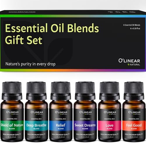 O'linear Essential Oils 6 Blends Set - Perfect for Humidifiers and Diffusers, Aromatherapy Diffuser Oils Scents, Essential Oil Kit for Home Use, Essential Oil Pack with Various Scents by Olinear