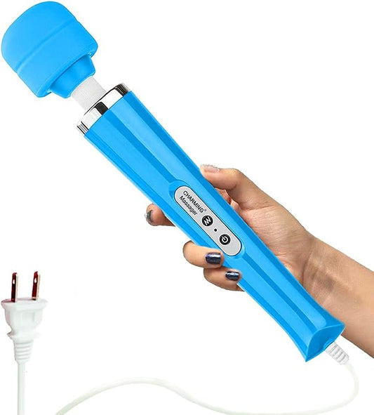 CHARMING Wired Powerful Handheld Back Massager with Strong Personal Therapy Vibration Massager for Sports Recovery, Muscle Aches, Whole Body Pain (Blue) by CHARMING