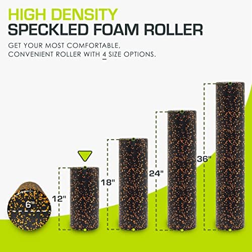ProsourceFit High Density Foam Rollers 12 - inches long,Firm Full Body Athletic Massage Tool for Back Stretching, Yoga, Pilates, Post Workout Muscle Recuperation, Black/Orange - Image 2