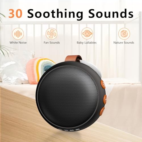 Portable White Noise Machine Sound Machine Small with 32 Volume Levels 30 Soothing Sounds Sleep Soother Rechargeable Travel Sound Therapy Brown Noise Sleep Machine for Baby Kid Adult - Image 2