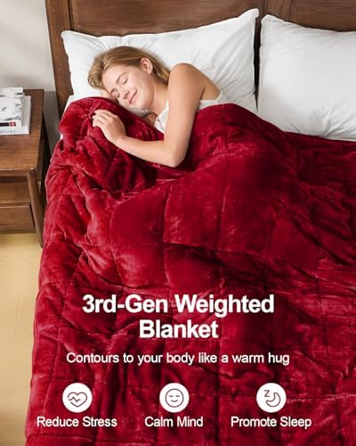 Ultra Soft Sherpa Weighted Blanket for Adults, 60"x80" 20lbs Heavy Blankets - Image 2
