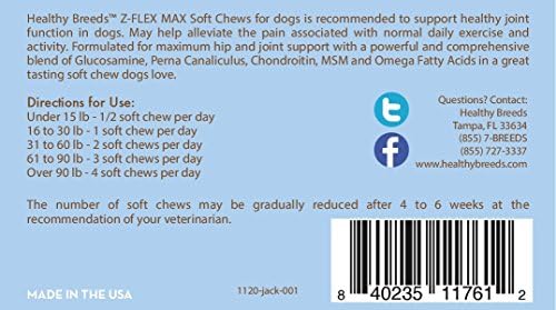 Healthy Breeds Jack Russell Terrier Z-Flex Max Hip and Joint Soft Chews 50 Count - Image 4