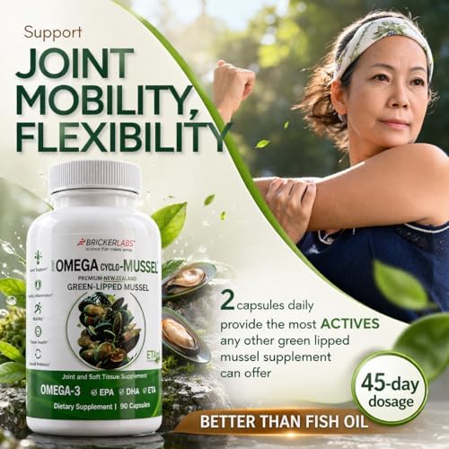 Bricker Labs Omega Cyclo - Mussel Joint Health Supplement, Premium New Zealand Green Lipped Mussel, Full Spectrum Omega Joint Supplements for Joint Health and Comfort, 90 Capsules - Image 5