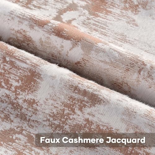 FUTEI Pack of 2 Faux Cashmere Throw Pillow Covers 24x24 Inch, Rust White - Image 2