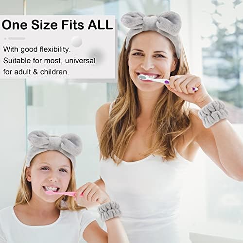 WHAVEL 6PCS Spa Headband and Wristbands Set, Face Wash Headband Wrist Bands for Washing Face Makeup Skincare Hair Band Skin Care Accessories Tools - Image 4