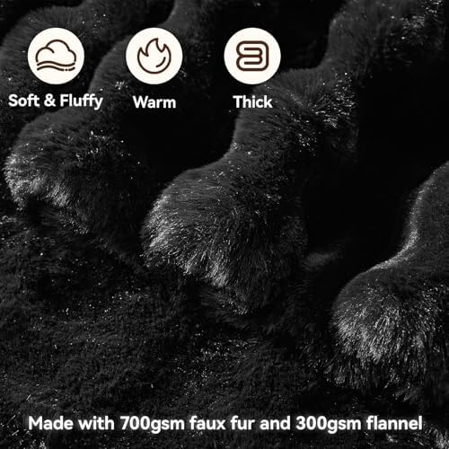 Anysay Faux Fur Throw Blanket, 1000GSM Fluffy Soft Bubble Blanket 60''*80'' - Image 2