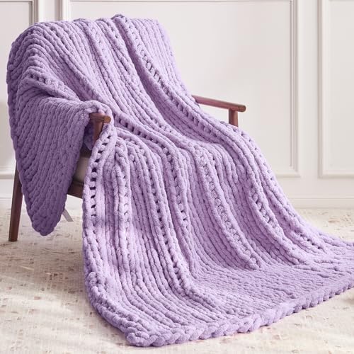 Negwoo Chunky Knit Throw Blanket, Knitted Throw Chenille Yarn, 80"*90" - Image 2