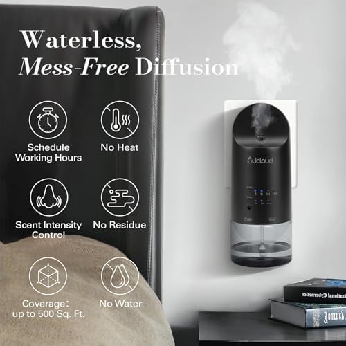 JCLOUD Waterless Plug in Scent Diffuser for Essential Oils, 2 Pack, Black - Image 2