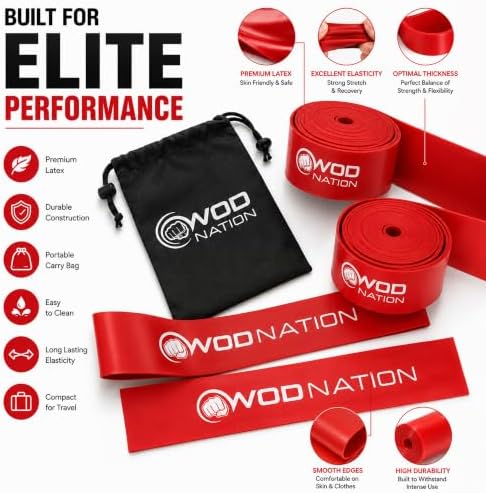 WOD Nation Muscle Floss Bands Recovery Band for Tack and Flossing Sore Muscles and Increasing Mobility : Stretch Band Includes Carrying Case - Image 6