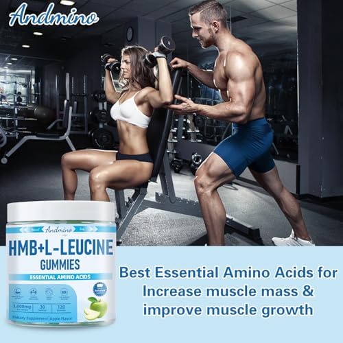 HMB and L-Leucine Gummies, 3000mg, with Trehalose, for Muscle Growth, Muscle Relief and Workout Recovery, for Adults & Elder, Vegan, Gluten Free, Apple Flavor, 120 - Image 6