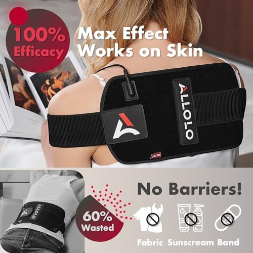 ALLOLO Red Light for Body, 3 in 1 LEDs Red Light Belt with Timer Remote Control, 660nm 850nm Infrared Light Pad for Body Waist Shoulder Knee, 12.6" x 6.3" Large Area - Image 2