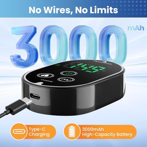 Cordless Ankle Massager for Pain Relief, Foot Massager for Neuropathy, Foot and Ankle Massager, Rechargeable 3000mAh Battery, 4 Heat Levels 3 Vibration Modes, Black - Image 5