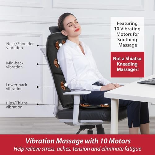 COMFIER Back Massager for Chair – Upgraded Vibration Chair Massager, Deep Tissue Back Massager for Pain Relief, Massage Chair Pad with Graphene Heating,Father Day Gifts - Image 5