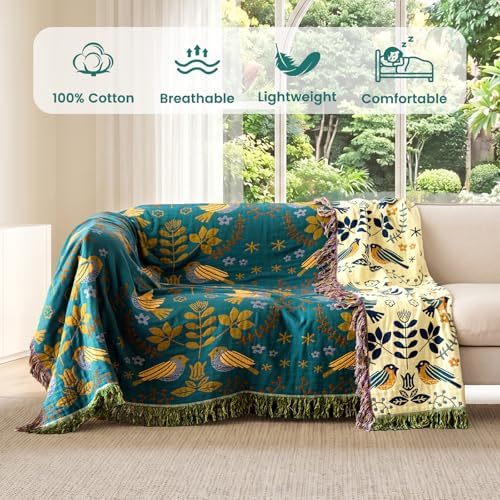 MSGKV Boho Throw Blanket 50"x60" Cotton Blanket for Couch & Living Room - Image 3