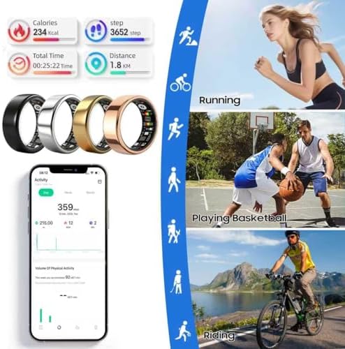 Smart Ring Gen 3 for Women Men, IP68 Waterproof Health Tracker Black,7 - Image 5