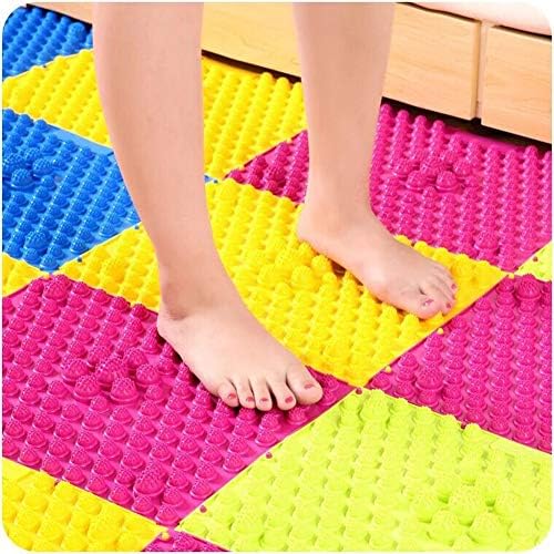 Foot Massage Mat Acupressure Mat Foot Reflexology Walking Toe Plate Massage Pad Bathroom Mat Yoga Mat Anti-Slip Mat Outdoor Game 2 PCS (Yellow) - Image 2