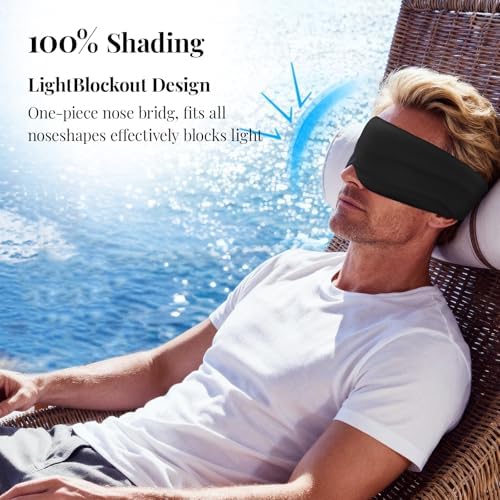 Cotton Sleep Eye Mask for Men and Women, 100% Blocking Light Sleeping Mask - Image 2