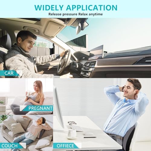 FLORICH Car Seat Cushion and Back Support for Office Chair Memory Foam Chair Cushions Pressure Relief Seat Pads with Gel Massage Point Lumbar Support (Light Grey) - Image 3