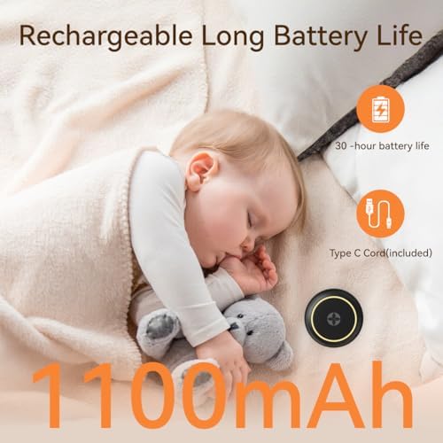 Portable Sound Machine Small Mini White Noise Machine Brown Noise 30 Soothing Sounds Rechargeable Speaker Block Noise 4 Memory Function Natural Baby Adults Kids for Travel Office Privacy Improve Sleep - Image 4