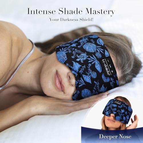 LC-dolida Sleep Mask with Bluetooth Headphones, Extra Large Silk Eye Mask for Sleeping Side Day Sleepers, Sleep Headphones Bluetooth 5.4 for Women Men with Thin Speaker, Blackout, Comfort, Microphone - Image 2