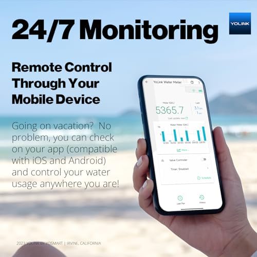 YoLink FlowSmart NSF Water Meter, Smart Water Usage Monitor and Water Leak Detection: 2 Inch Advanced Smart Home Water Meter, Hub Included - Image 2