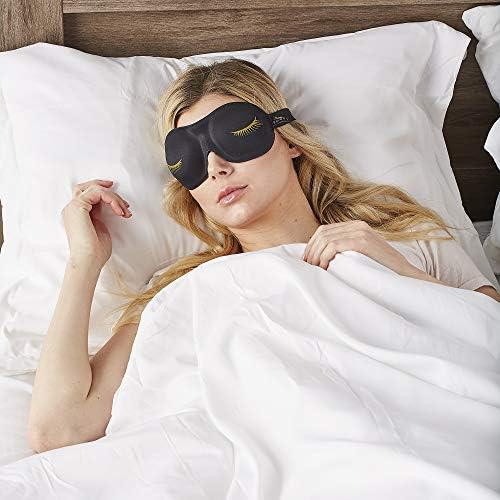 Bucky Ultralight & Comfortable Contoured Sleep Eye Mask, Gold Eyelash, One Size,5824 - Image 3