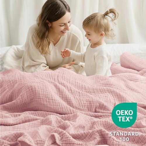 100% Cotton Muslin Blanket Twin 60" x 80", Breathable and Lightweight Cotton Twin Blankets for Couch, Soft Cooling Summer Gauze Blanket for Adults All Season, Medium Grey - Image 2